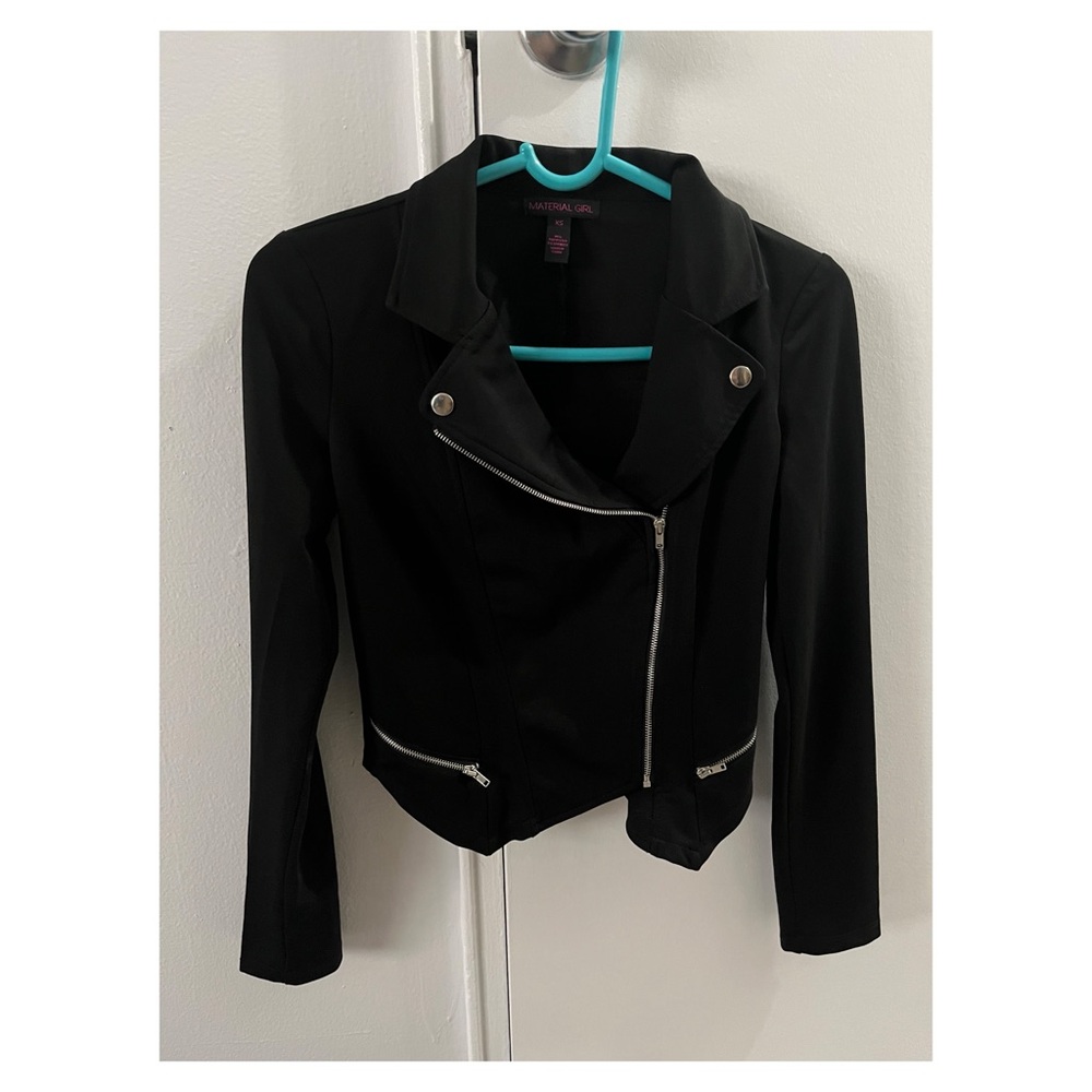 Material Girl Black Moto Jacket Size XS